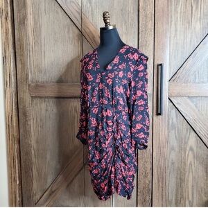 All Saints Floral Print Ruched Dress